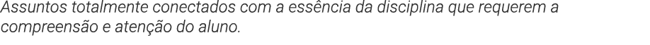 Ementa da Disciplina